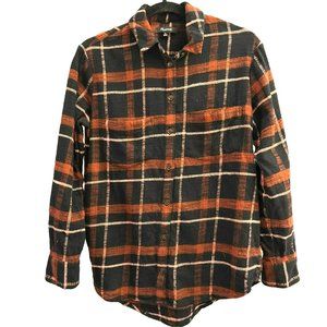 Madewell Women's Flannel Sunday Shirt in Evins Plaid Size XS Side Pockets Button